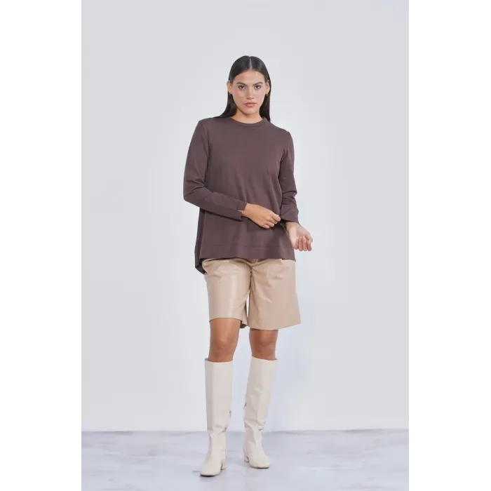 Nuss Basic Tunik  Ön Kısa Arka Uzun Tunik - 902 siyah