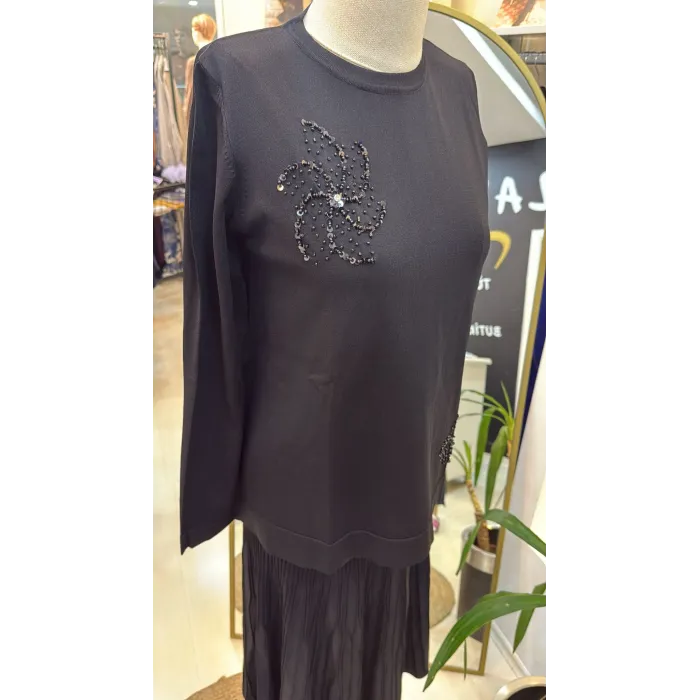 Nuss Boncuk İşlemeli Pilise Etekli Merserize Takım 1352