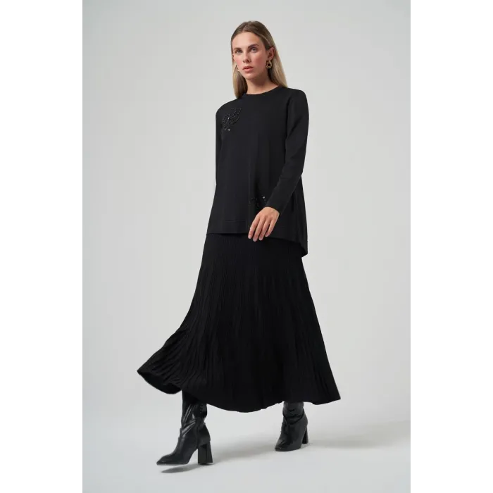 Nuss Boncuk İşlemeli Pilise Etekli Merserize Takım 1352