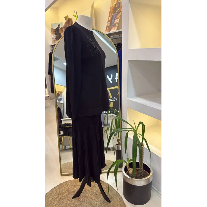 Nuss Boncuk İşlemeli Pilise Etekli Merserize Takım 1352