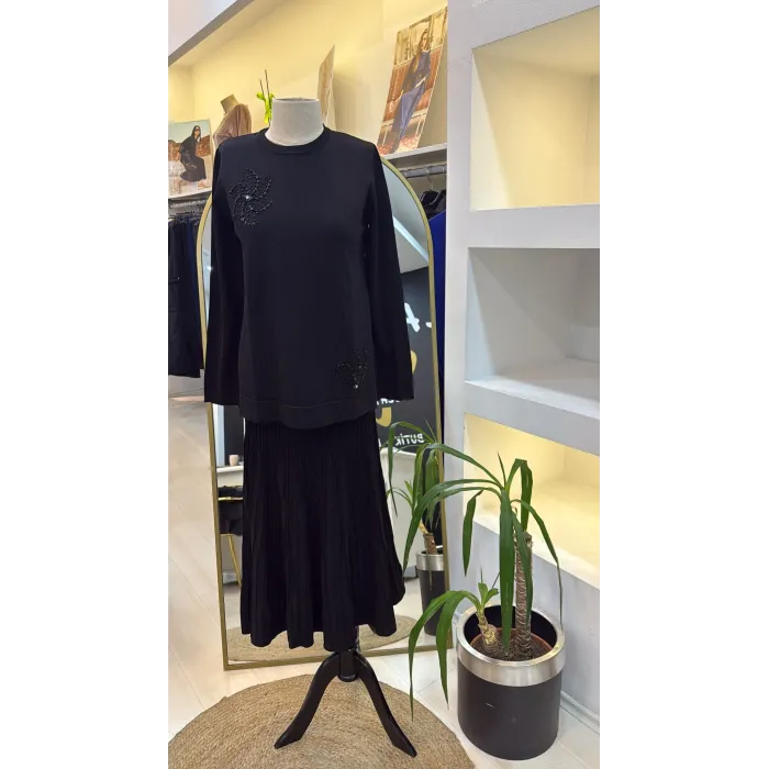 Nuss Boncuk İşlemeli Pilise Etekli Merserize Takım 1352