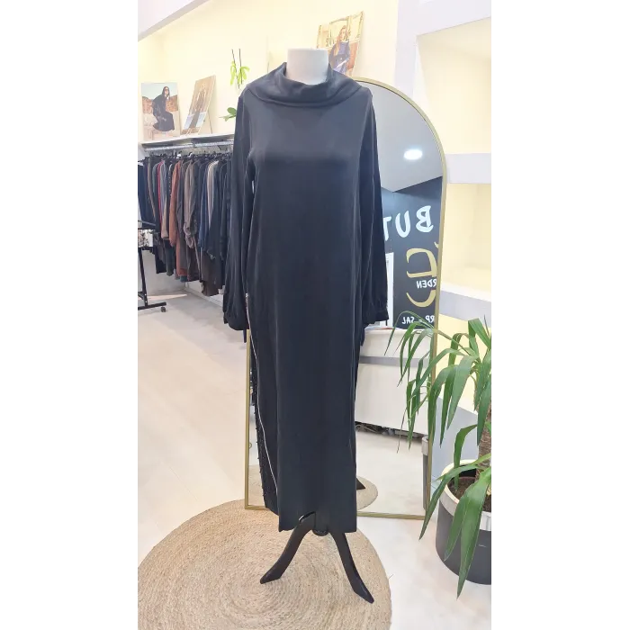 NUSS CUPRA İPEK ELBİSE 2057 SİYAH