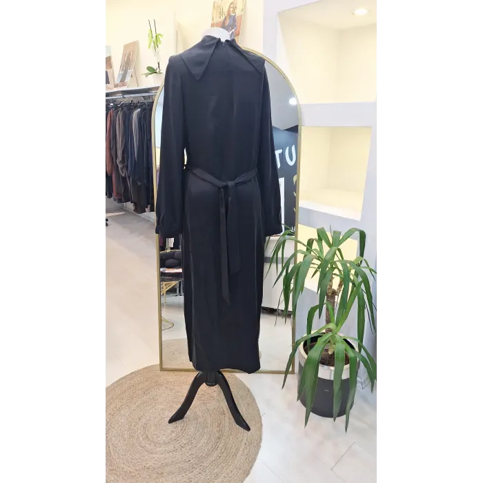 NUSS CUPRA İPEK ELBİSE 2057 SİYAH