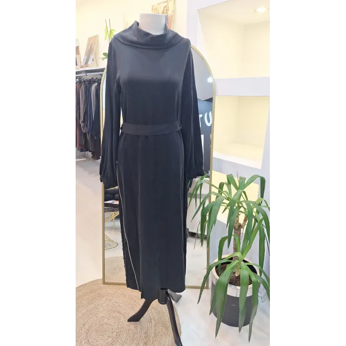 NUSS CUPRA İPEK ELBİSE 2057 SİYAH