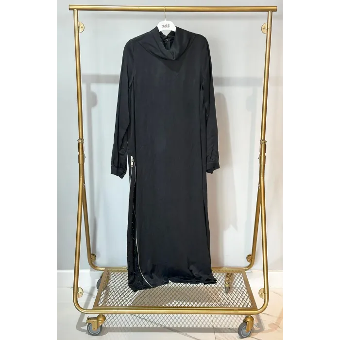 NUSS CUPRA İPEK ELBİSE 2057 SİYAH