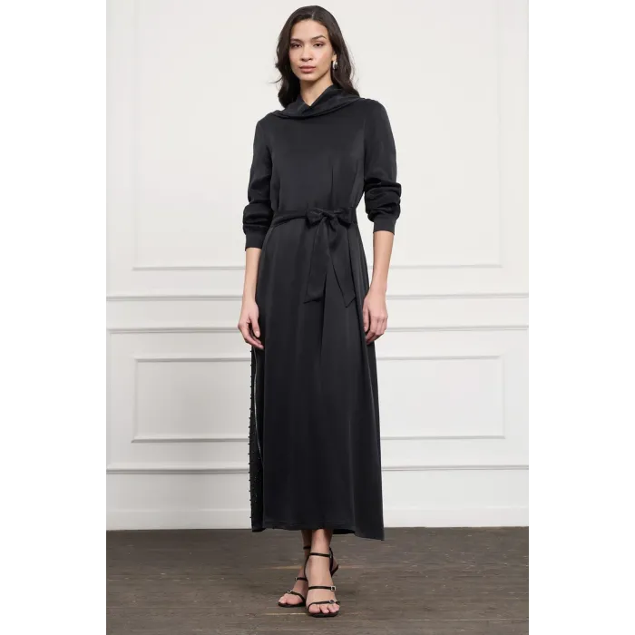 NUSS CUPRA İPEK ELBİSE 2057 SİYAH