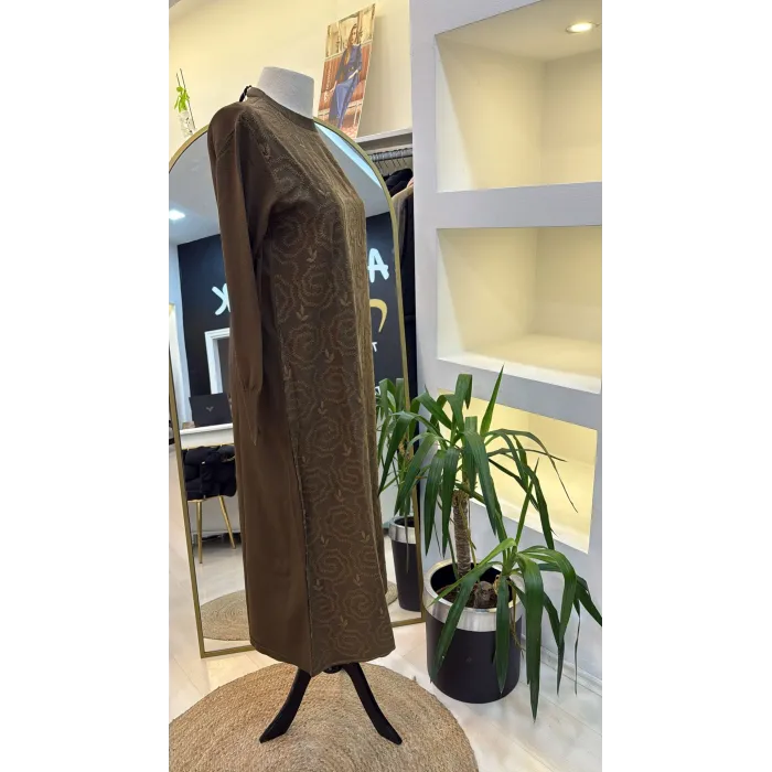 NUSS DESENLİ ELBİSE 2061 YEŞİL