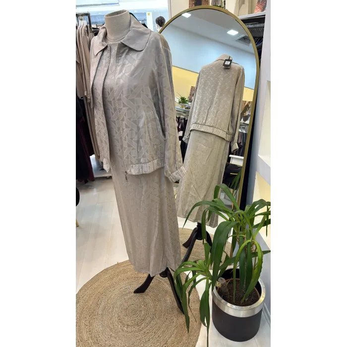 Nuss Elbise ve Ceketli Takım 1053 Bej