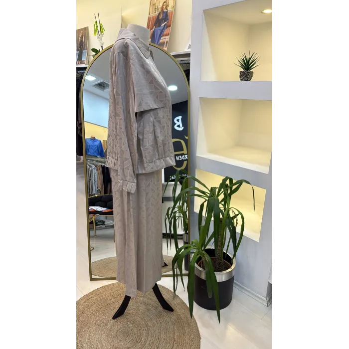 Nuss Elbise ve Ceketli Takım 1053 Bej