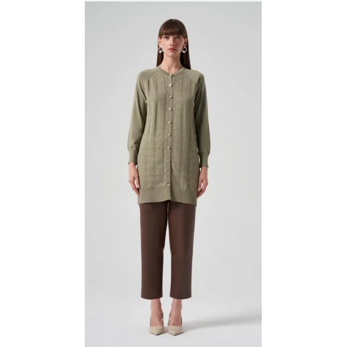 NUSS KAZ AYAGİ DESENLİ HİRKA YEŞİL 1111