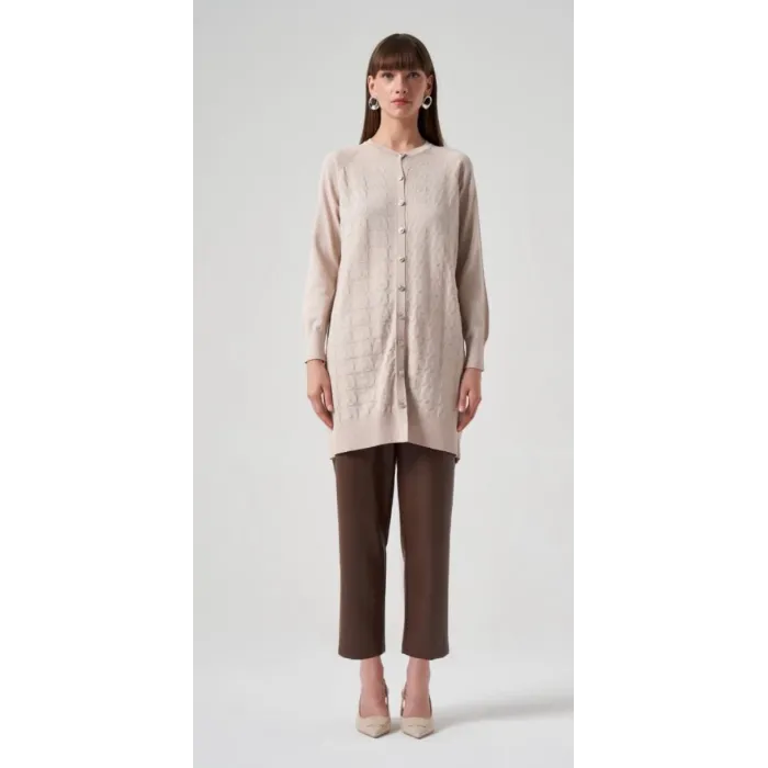 NUSS KAZ AYAGİ DESENLİ HİRKA YEŞİL 1111