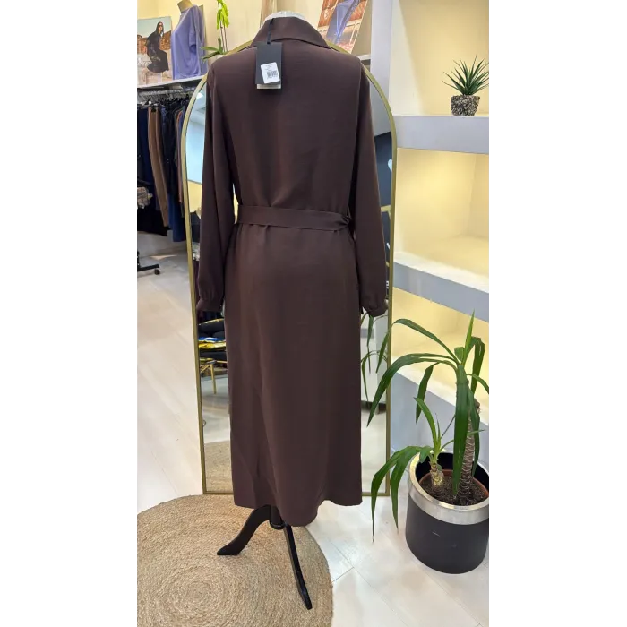 Nuss kemer Detayli Elbise - Kahve 2007