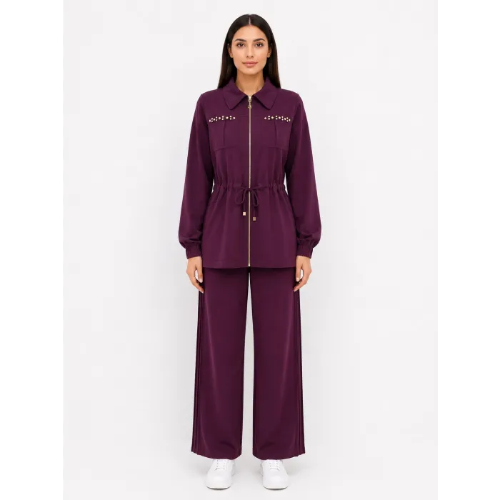 Nuss Pantolonlu Takım 1049 bordo