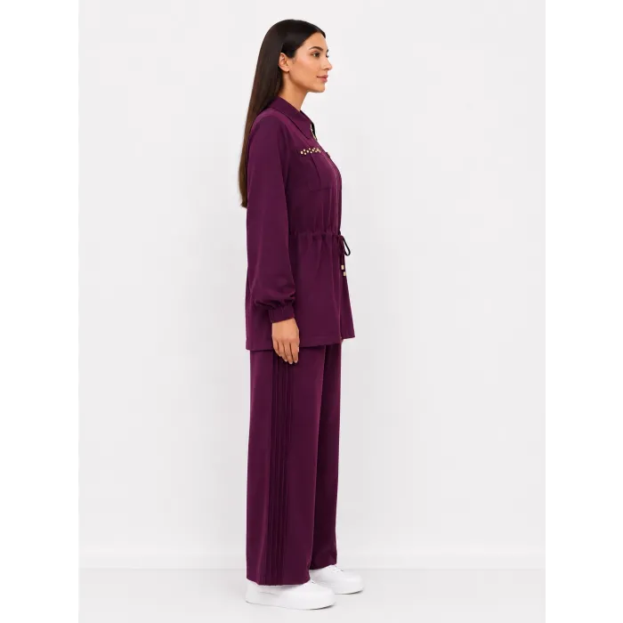 Nuss Pantolonlu Takım 1049 bordo