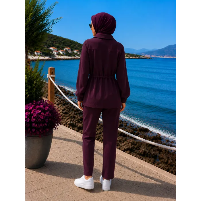Nuss Pantolonlu Takım 1049 bordo
