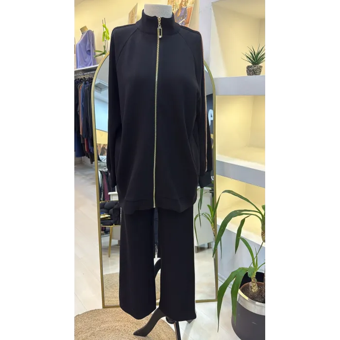 Nuss Şerit desenli spor takim 1039 siyah