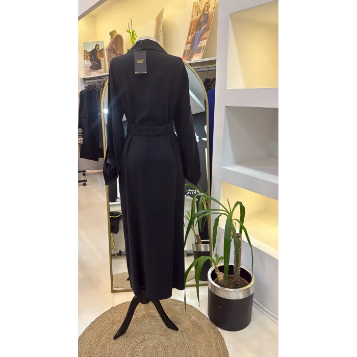 Nuss Tam Boy Fermuarlı Elbise - Siyah 2001