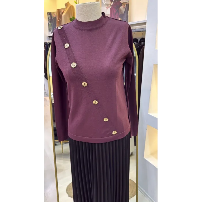 nuss triko tunik bordo 206