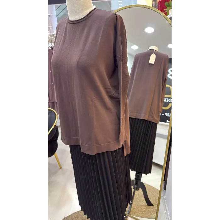 nuss triko tunik kahve k116
