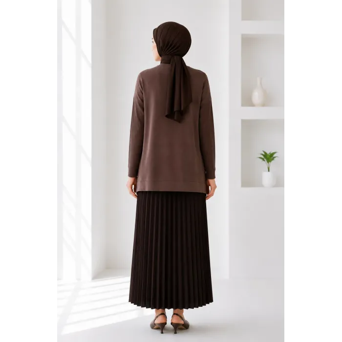 nuss triko tunik kahve k116