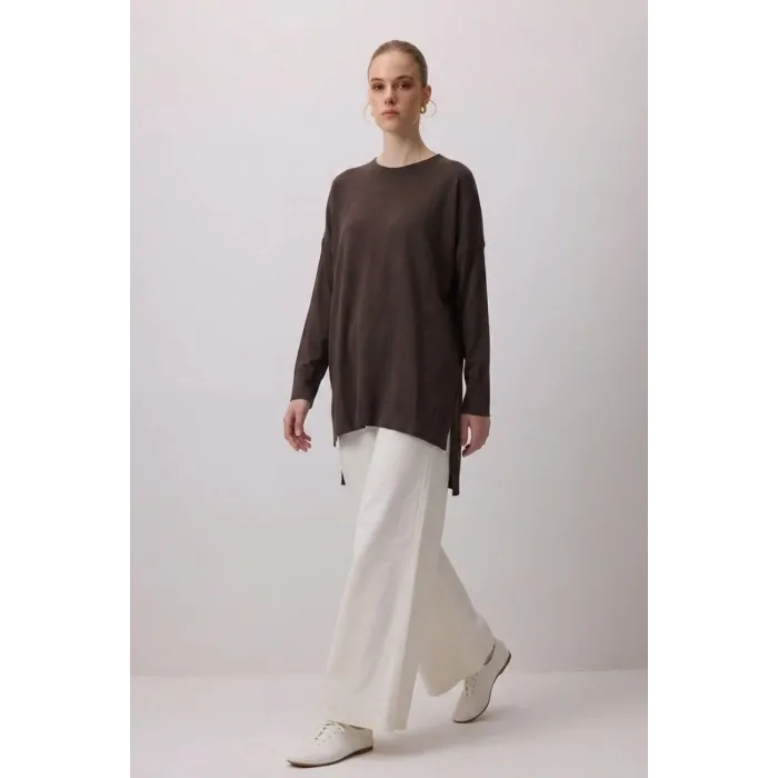 nuss triko tunik kahve k116