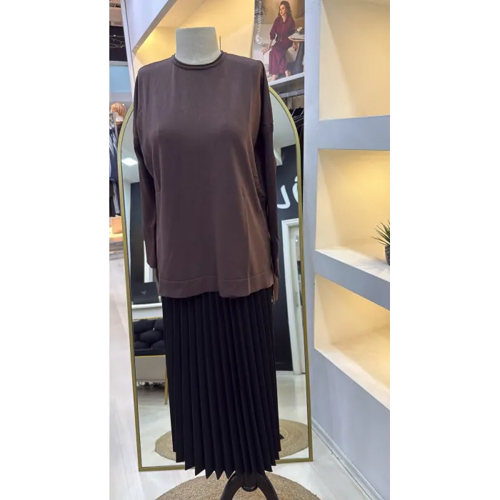 nuss triko tunik kahve k116