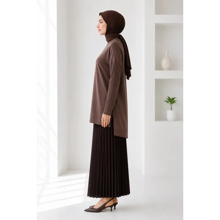 nuss triko tunik kahve k116