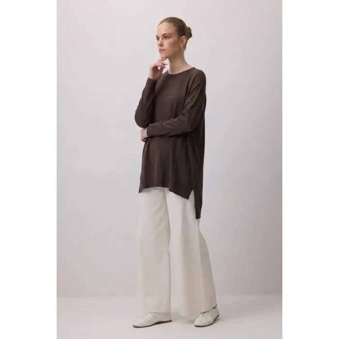 nuss triko tunik kahve k116