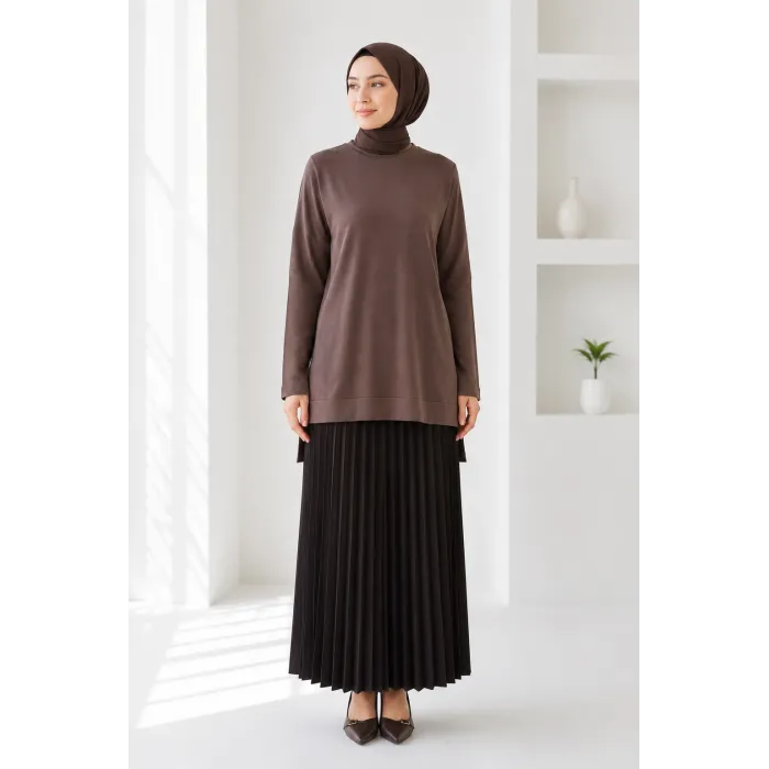 nuss triko tunik kahve k116