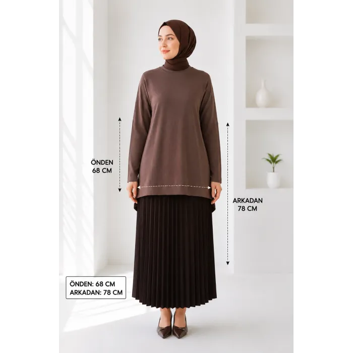 nuss triko tunik kahve k116