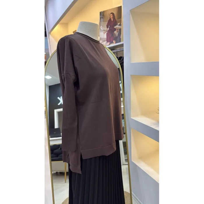 nuss triko tunik kahve k116