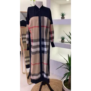 İnvee Burbery Uzun SİYAH GOMLEK 6780