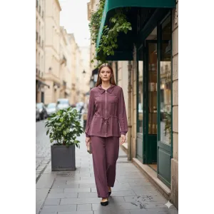 Nuss Pantolonlu Takım 1049 bordo