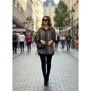 İnvee Gömlek 7187 DESENLİ Siyah -