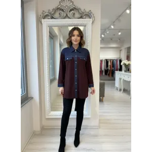 İnvee  Denim Detaylı Gömlek Ceket 7203 MURDUM