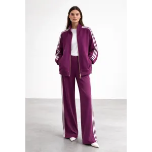 Nuss 1092 Şerit Desenli Pantolonlu Takım - MÜRDUM