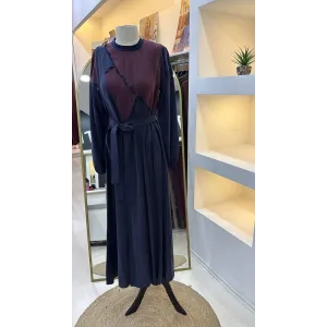 Misswhence Patchwork Elbise 39801 LACİVERT