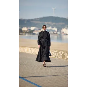 Misswhence Güpür Detaylı Etek Takım 39306 siyah