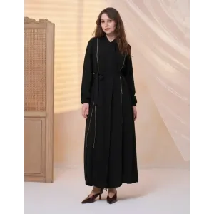 Misswhence Fermuar Detaylı Cupra İpek FERACE 39501 SİYAH