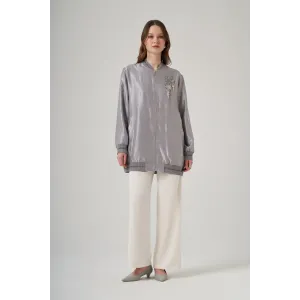 Nuss 6038 Ön Taş İşlemeli Kap GRİ