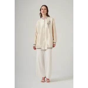 Nuss 6038 Taş İşlemeli Kap EKRU