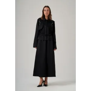 Nuss 1044 Paraşüt Taş İşlemeli Etekli Takım - siyah