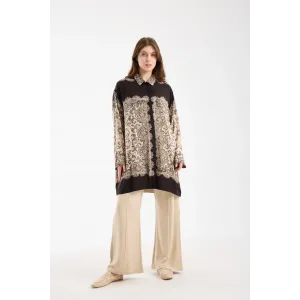 invee Desenli Gömlek 7235 bej