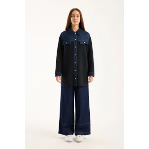 İnvee Denim Detaylı Gömlek Ceket 7203 ANTRASİT