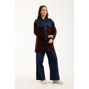 İnvee Denim Detaylı Gömlek Ceket 7203 MURDUM