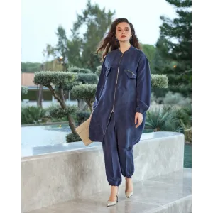 Misswhence  Önü Fermuarlı Gömlek  39310  indigo