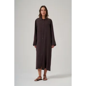 Nuss 6036 Boydan Düğmeli Kap - Bitter