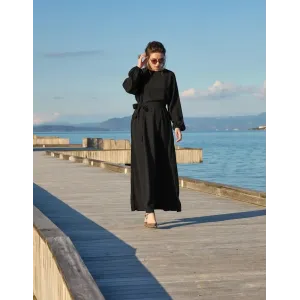 Misswhence Nervür Detaylı Elbise 39833 SİYAH