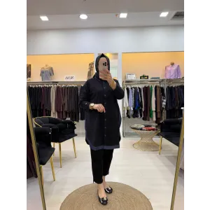 İNVEE Gölge KİSA Gömlek SİYAH 7219