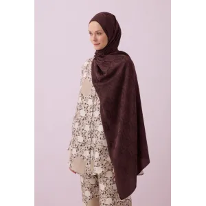 İmannoo Dama Desen Kahverengi Naia Pamuk Şal : 241-3001-997